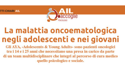 La malattia oncoematologica negli adolescenti e nei giovani