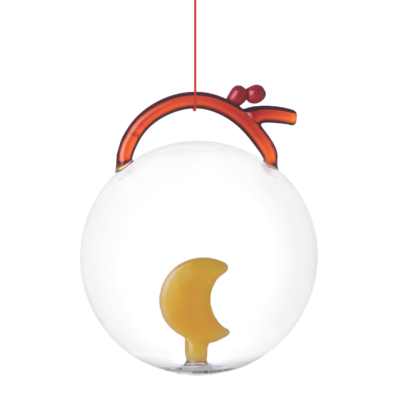 DECORAZIONE IN VETRO LUNA E BACCHE