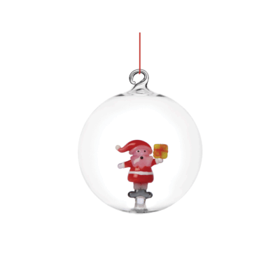 DECORAZIONE IN VETRO BABBO NATALE